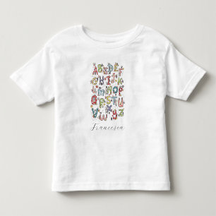 Alphabet Kaninchen, Schmetterlinge, Feen & Blumen Kleinkind T-shirt
