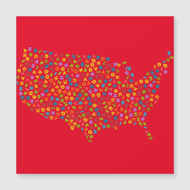 Alphabet Karte der USA (Vorderseite)