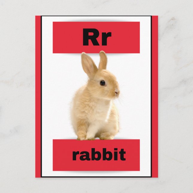 Alphabet-Karte (mit echtem Bild) Feiertagspostkarte (Vorderseite)