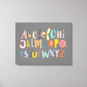 Alphabet-Kinder coole Typografie Leinwanddruck
