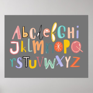 Alphabet-Kinder coole Typografie Poster