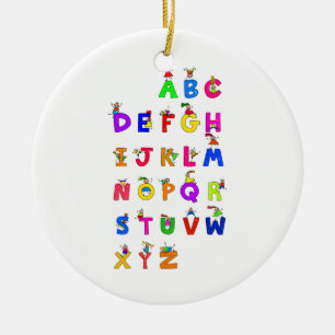 Alphabet-Kinder Keramikornament