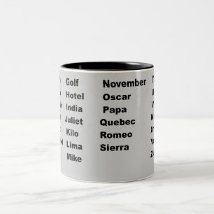 Alphabet-Lautluftfahrt Zweifarbige Tasse