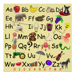 Alphabet lernen ABCs 123 vor Schulbild-Diagramm Poster