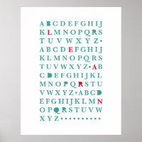 Alphabet lernen Letter Modern Typografy ABC Poster
