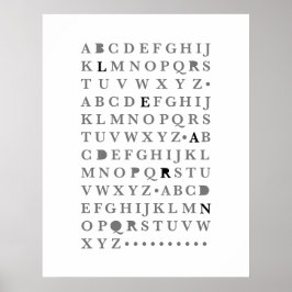 Alphabet lernen Letter Moderne Typografie ABC Poster