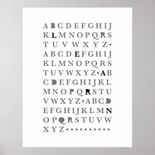 Alphabet lernen Letter Moderne Typografie ABC Poster