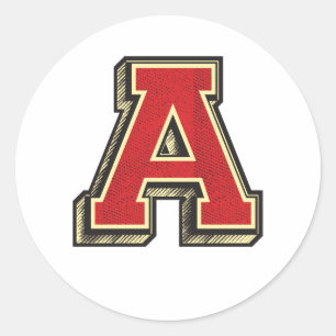 Alphabet Letter ✪ Ein ✪ Vintager Stil Runder Aufkleber