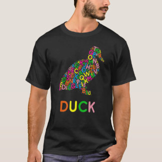 Alphabet Letter For Boys Girls Toddler Kids  Duck T-Shirt