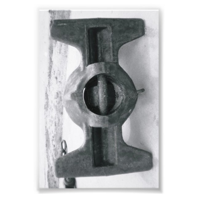 Alphabet Letter Fotografie I6 Schwarz und Weiß 4x6 (Vorne)