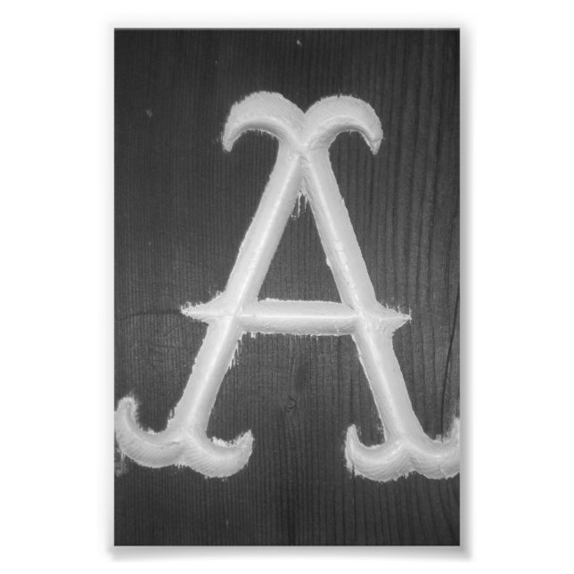 Alphabet Letter Fotografy A10 Black & White 4x6 Fotodruck (Vorne)