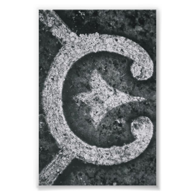 Alphabet Letter Fotografy C1 Black and White 4x6 Fotodruck (Vorne)