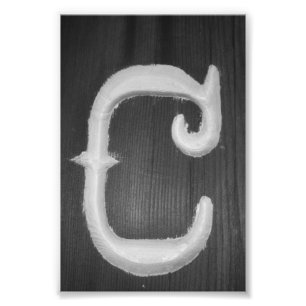 Alphabet Letter Fotografy C6 Black and White 4x6 Fotodruck