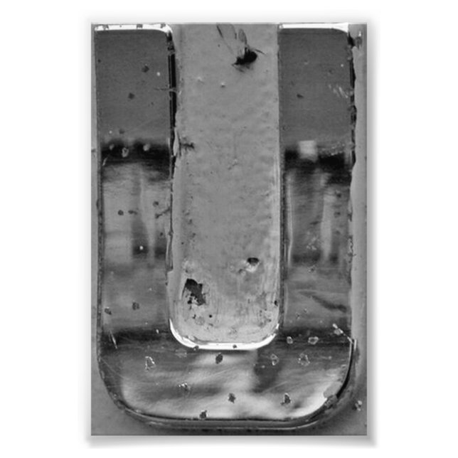 Alphabet Letter Fotografy U3 Black and White 4x6 Fotodruck (Vorne)