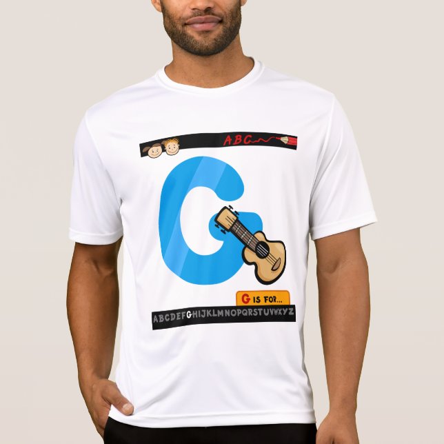 Alphabet Letter G is for Guitar T-Shirt (Vorderseite)