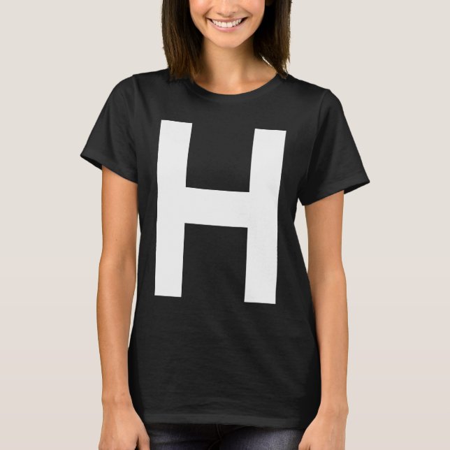 Alphabet Letter H Hauptstadt T-Shirt (Vorderseite)