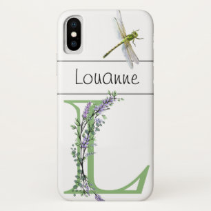 Alphabet Letter L Lavender Eucalyptus Dragonfly Case-Mate iPhone Hülle
