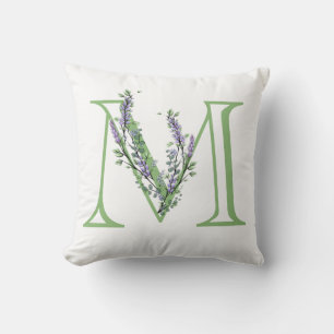Alphabet Letter M Lavender Eucalyptus Kissen