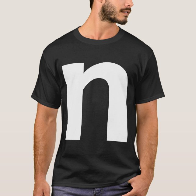 Alphabet Letter N kleiner Kleinbuchstaben Matching T-Shirt (Vorderseite)