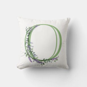 Alphabet Letter O Lavender Eucalyptus monogram Kissen