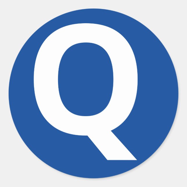 Alphabet Letter "Q" Aufkleber (Vorderseite)