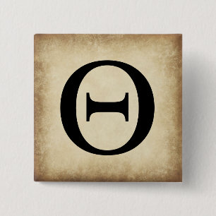 Alphabet Letter Theta Button