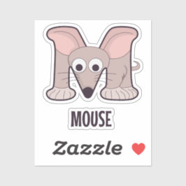 Alphabet Letter von Tieren - M (Maus) Aufkleber