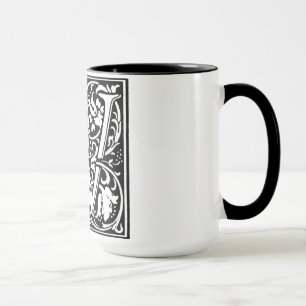 Alphabet Letter W on Tasse im Renaissancestil