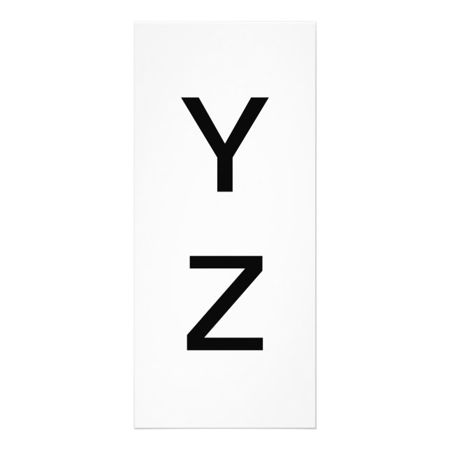 Alphabet Letter Y and Z Learning Bildung Card Werbekarte (Vorne)