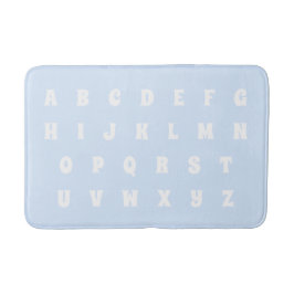 Alphabet Letters Abc Muster hellblaue weiße Kinder Badematte
