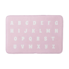 Alphabet Letters Abc Muster hellrosa weiße Kinder Badematte