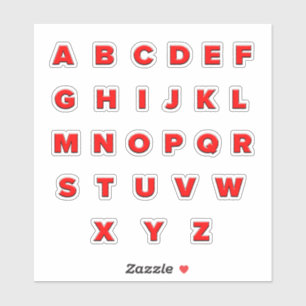 Alphabet Letters Sticker Sheet — Embossed Look