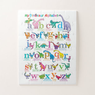 Alphabet-Liste der Dinosaurier Puzzle