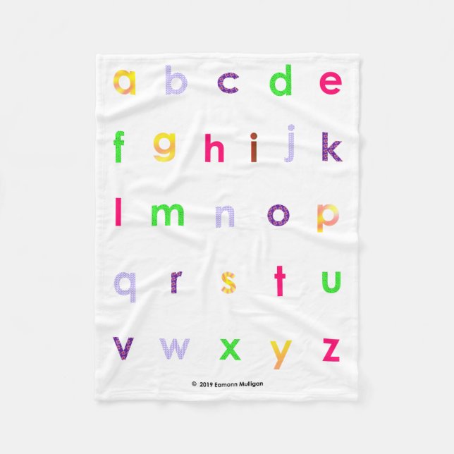 Alphabet Lower Case Letters Fleecedecke (Vorderseite)