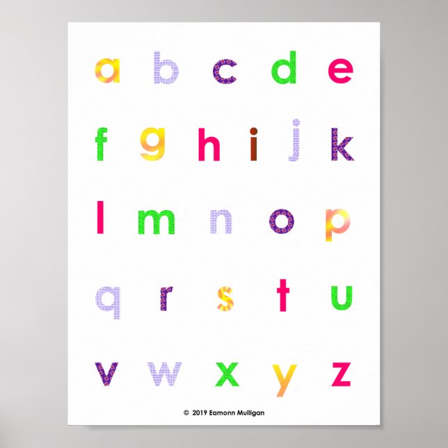 Alphabet Lower Case Letters Poster (Vorne)
