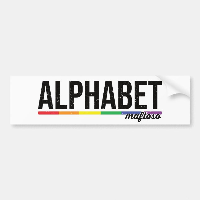 Alphabet Mafioso Rainbow LGBT Typografie Autoaufkleber (Vorne)