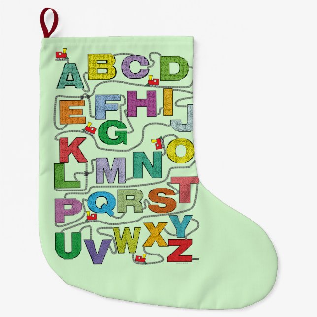 Alphabet Maze Train Poster Großer Weihnachtsstrumpf (Vorderseite)