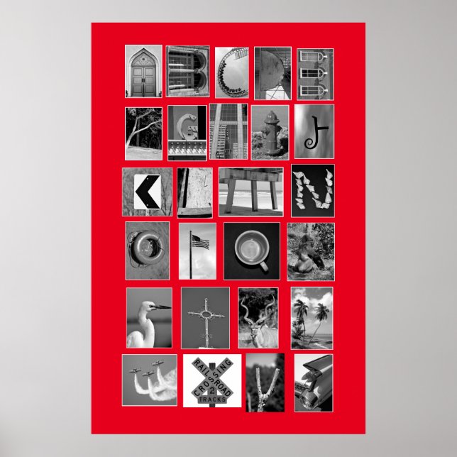 Alphabet mit Bildbuchstaben Poster (Vorne)