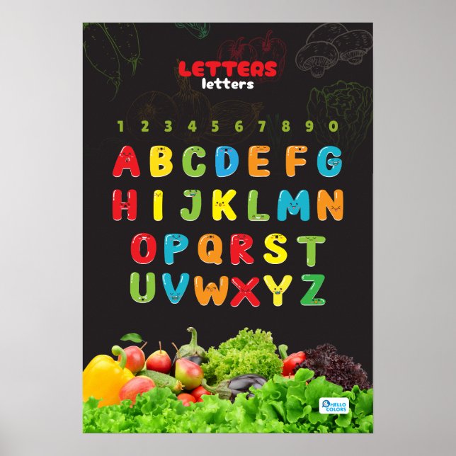 Alphabet mit Obst und Gemüse Poster (Vorne)