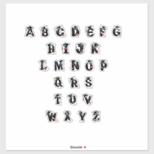 Alphabet mit Schwarzen Kappen für Abschluss Aufkleber