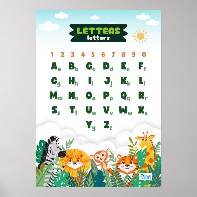 Alphabet mit süßen Tieren Poster (Vorne)