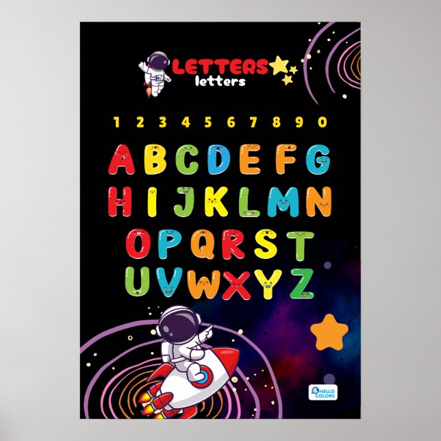 Alphabet mit Weltraum Poster (Vorne)