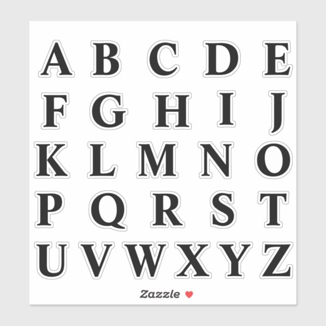 Alphabet Monogram Letters Aufkleber (Blatt)