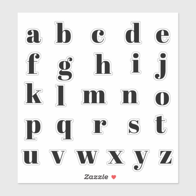 Alphabet Monogram Letters Aufkleber (Blatt)