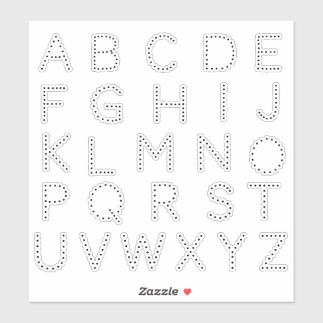 Alphabet Monogram Letters Aufkleber (Blatt)