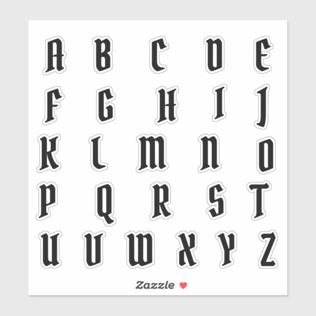 Alphabet Monogram Letters Aufkleber (Blatt)