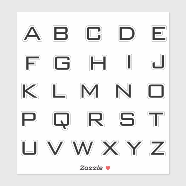 Alphabet Monogram Letters Aufkleber (Blatt)