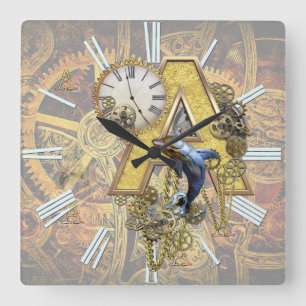 Alphabet, Monogramm A Quadratische Wanduhr