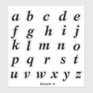 Alphabet-Monogramm beschriftet Initiale Aufkleber