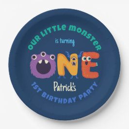 Alphabet Monster 1. Geburtstag Unser kleines Monst Pappteller